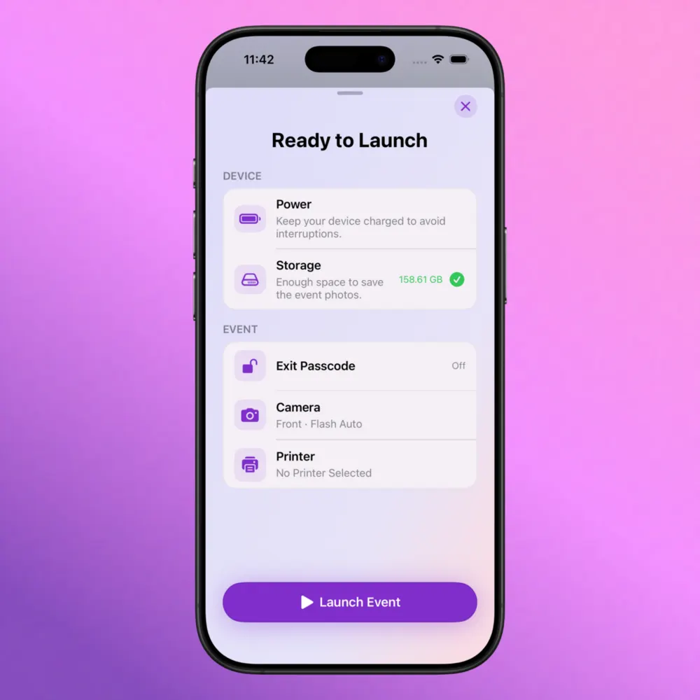 Step 12: Ready to Launch screen with device and event checks Step 12: Ready to Launch screen with device and event checks