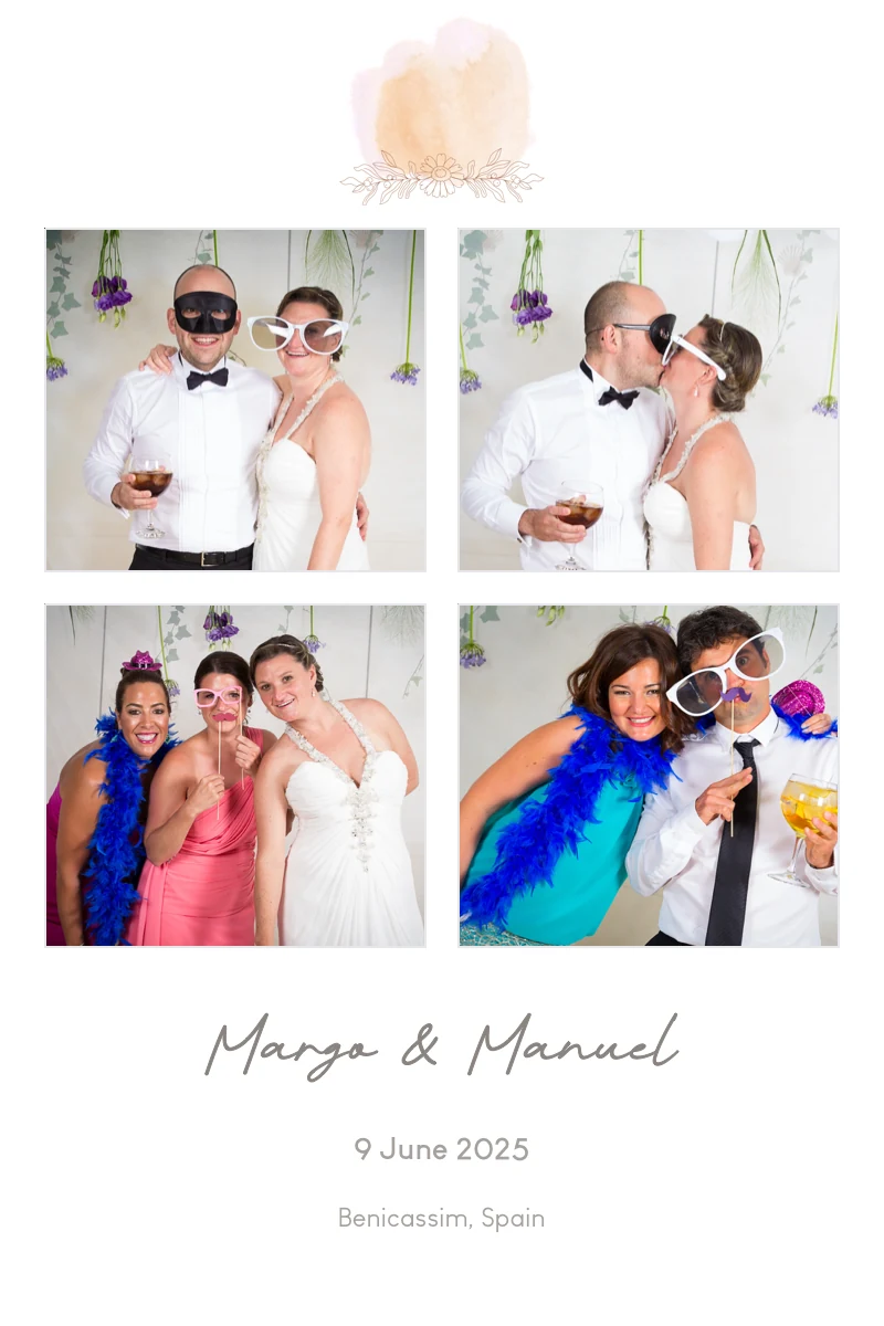 4 × 6 portrait layout · example 1 example featuring Margo and Manuel’s wedding photos