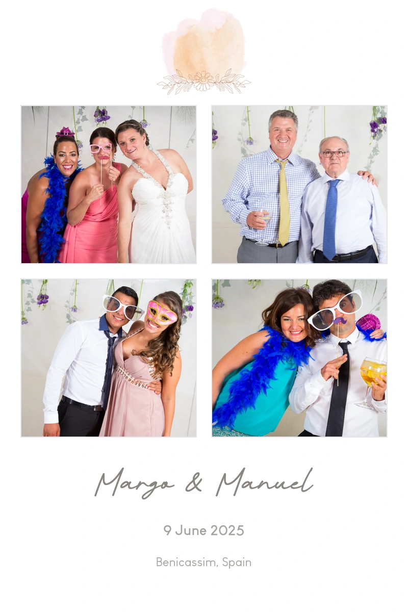 4 × 6 portrait layout · example 2 example featuring Margo and Manuel’s wedding photos