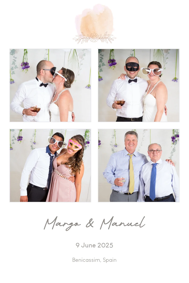 4 × 6 portrait layout · example 3 example featuring Margo and Manuel’s wedding photos