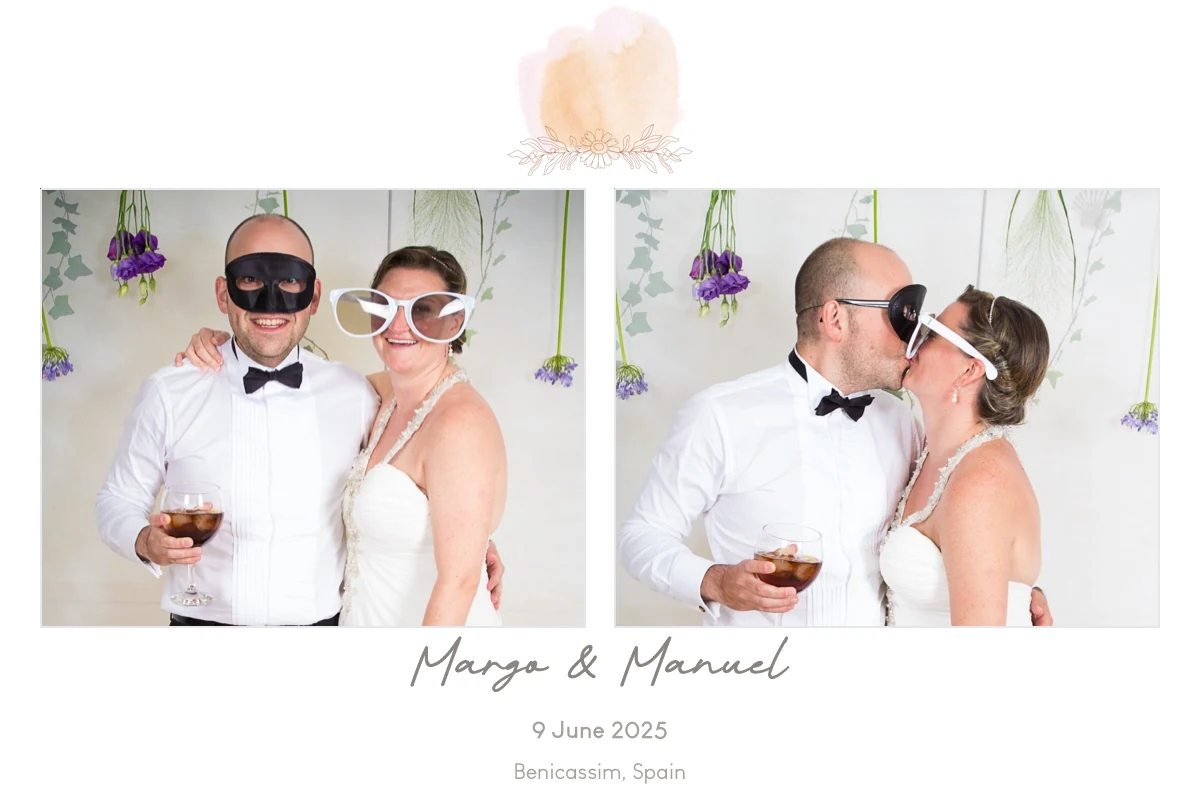 6 × 4 landscape layout · example 1 example featuring Margo and Manuel’s wedding photos