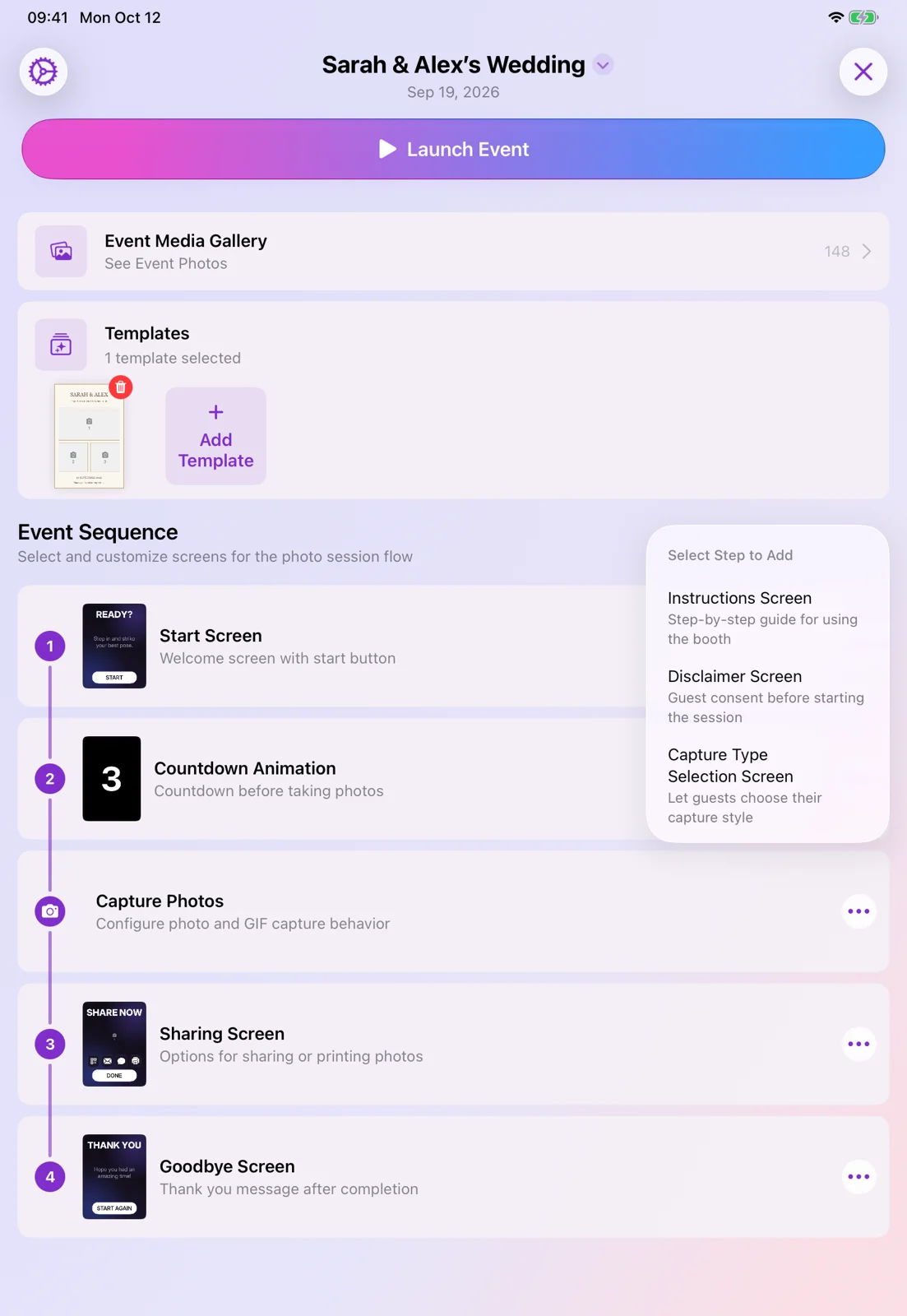 Add screens on iPad