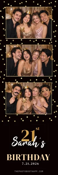 Birthday photo strip with example photos