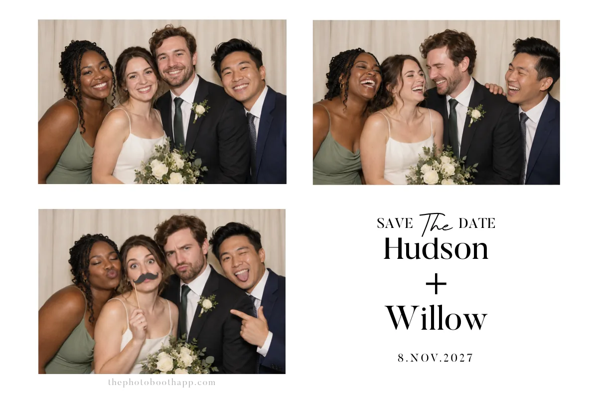 Save the date with example photos