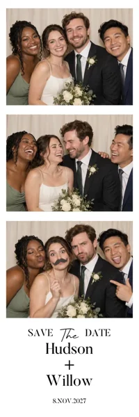 Save the date photo strip with example photos
