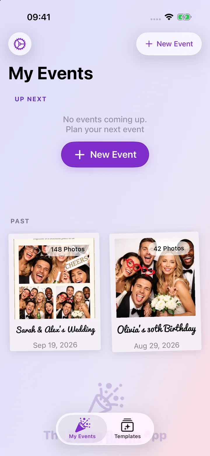 Your events in Photo Booth App