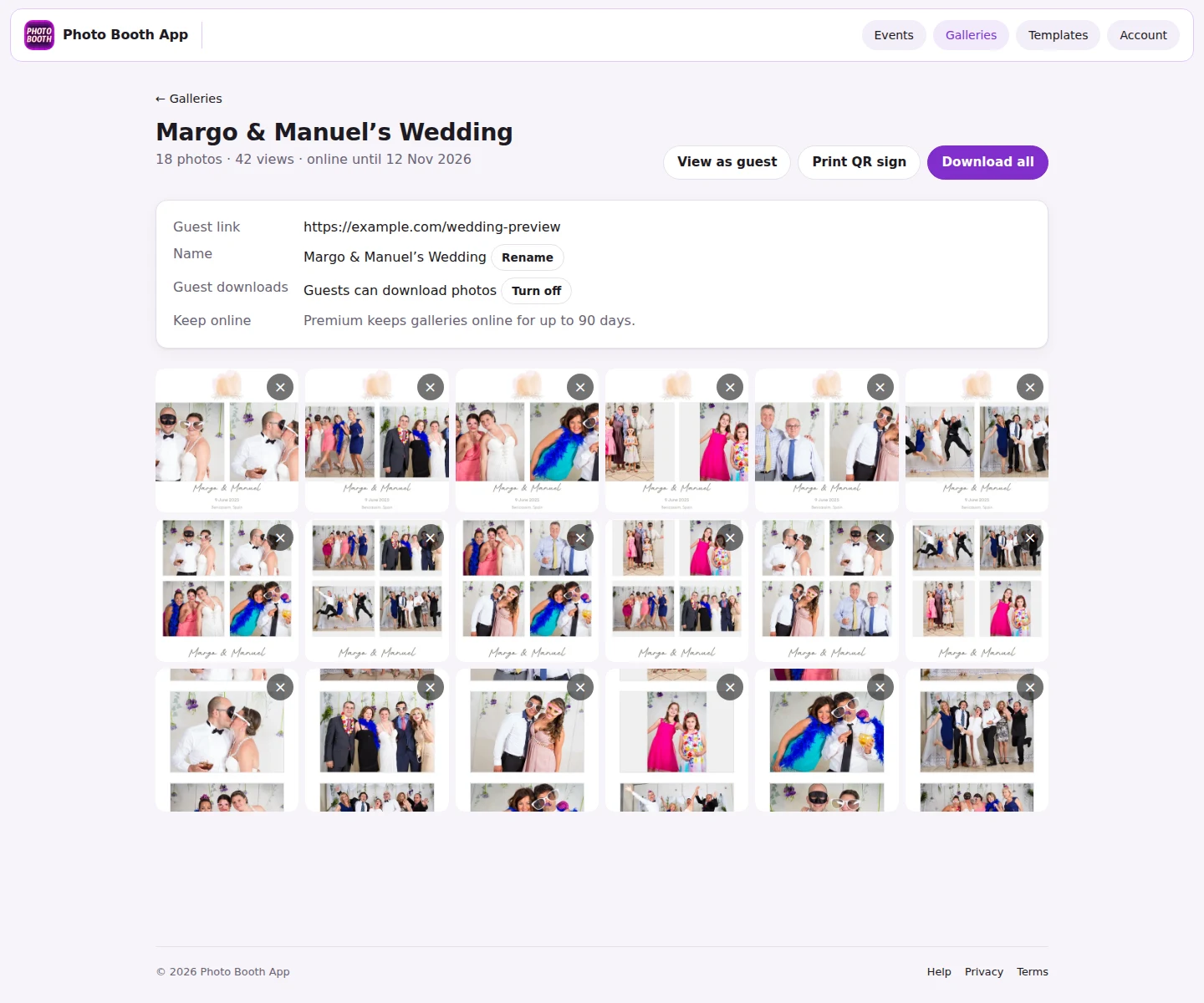 Host gallery on Web