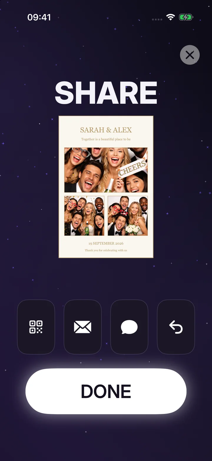 Guest sharing options on iPhone